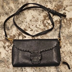 Tory Burch Black Textured Crossbody Bag